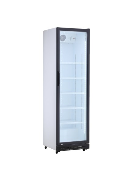 Commercial Bottle cooler Upright 210 litres Single hinged glass door Black&ampWhite | Stalwart DA-SSP390FEB