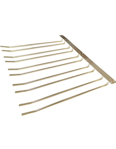 Wine Glass Rack Gold Ceiling mounted Length 300mm 15 wine glasses | Stalwart DA-WGB58500300G
