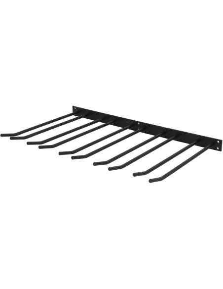 Wine Glass Rack Black Wall mounted Length 300mm 15 wine glasses | Stalwart DA-WGA58500300B