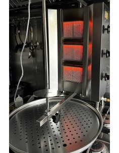 Commercial Gyros Kebab grill Gas 3 burners 10.5kW Fixed body Top motor | Stalwart DN220 2