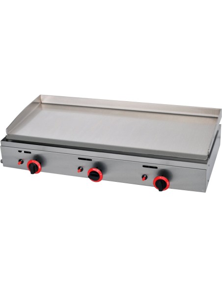 Premium Commercial Gas Griddle Smooth plate 3 burners 9.3kW Countertop | Stalwart Da-YGPL1000