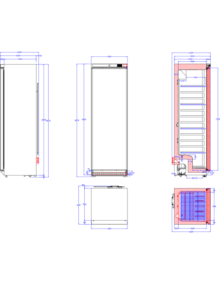 400lt Commercial Refrigerator Larder Stainless Steel Upright Fridge cabinet | Stalwart DA-DWR400SS